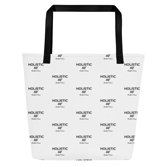 All-Over Print Large Tote Bag: Holistic AF - Mindfull fitness